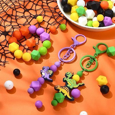 Halloween Theme 100Pcs 18 Styles Silicone Beads SIL-CJ0002-36-1