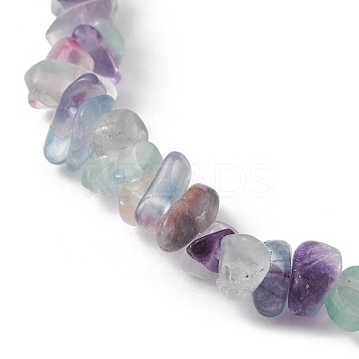 Natural Fluorite Chips Beaded Stretch Bracelets for Women BJEW-JB10046-11-1