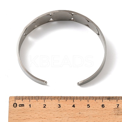 201 Stainless Steel Cuff Bangles for Women BJEW-F507-03P-1