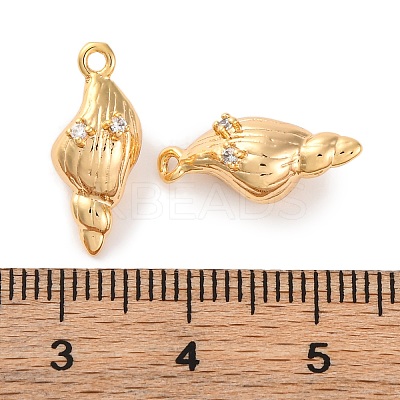 Brass Pendants With Clear Cubic Zirconia KK-S403-06G-1