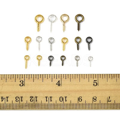 480Pcs 16 Styles Iron Screw Eye Pin Peg Bails IFIN-FS0001-62-1