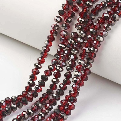 Electroplate Transparent Glass Beads Strands EGLA-A034-T2mm-P06-1