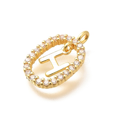 Brass Micro Pave Cubic Zirconia Pendants ZIRC-P123-01G-H01-1