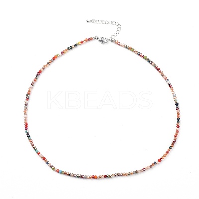 Faceted Glass Beaded Necklaces NJEW-JN02553-04-1