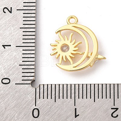 Brass Micro Pave Cubic Zirconia Charms KK-D371-04D-G-1