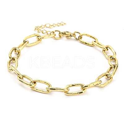 Ion Plating(IP) 304 Stainless Steel Paperclip Chain Bracelets BJEW-M308-01G-1
