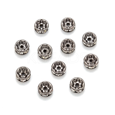 Brass Rhinestone Rondelle Space Beads RB-H035-22-1