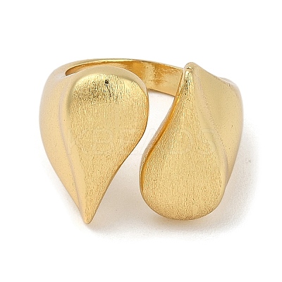 Rack Plating Brass Cuff Finger Rings for Women RJEW-C114-13D-G-1