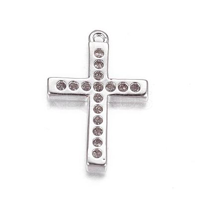 Brass Micro Pave Cubic Zirconia Charms ZIRC-P060-04P-1