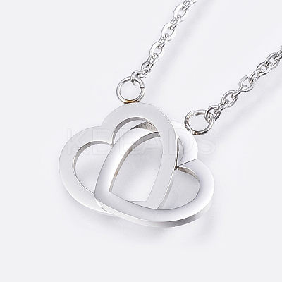 Non-Tarnish 304 Stainless Steel Pendant Necklaces NJEW-H439-07P-1