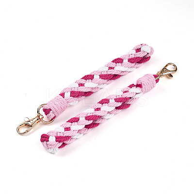 Cotton Handmade Braided Wrist Lanyard Pendant Decorations AJEW-TAC0028-14B-1