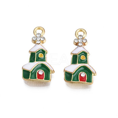 Rack Plating Alloy Enamel Pendants ENAM-N055-147B-1