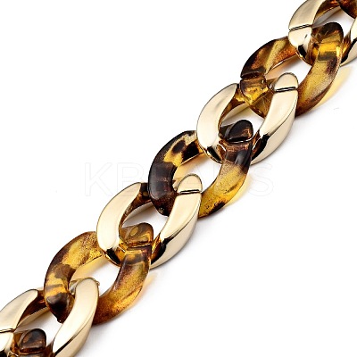 Handmade Transparent Acrylic & CCB Plastic Curb Chains AJEW-JB00740-01-1