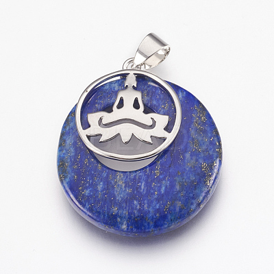 Natural Dyed Lapis Lazuli Pendants KK-F751-J09-1