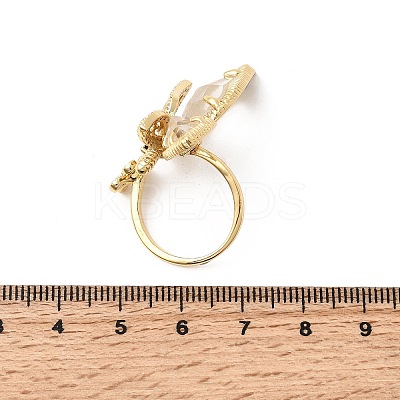 Brass Micro Pave Cubic Zirconia Cuff Rings for Women RJEW-K312-02G-1
