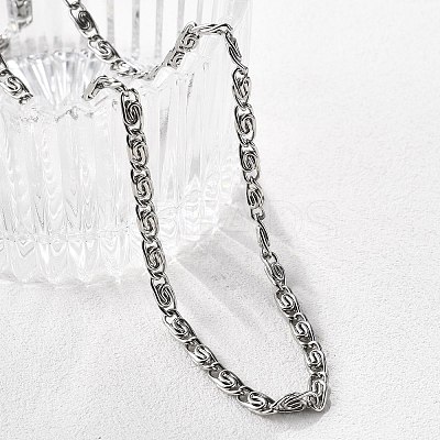 Tarnish Resistant 304 Stainless Steel Lumachina Chain Necklaces LS-NJEW-P226-08P-01-1
