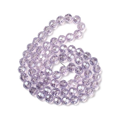 Electroplate Glass Beads Strands EGLA-Q129-01B-1