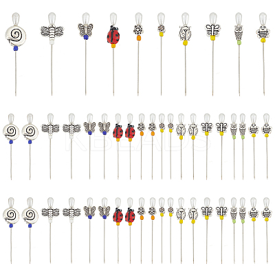 50Pcs 10 Style Garden Theme Iron Head Pins DIY-AB00027-1