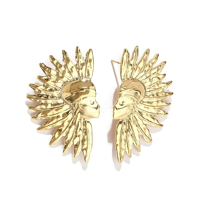 201 Stainless Steel Sun Stud Earrings EJEW-D084-13G-1