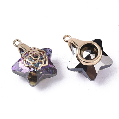 Electroplate Glass Pendants EGLA-N005-003C-1