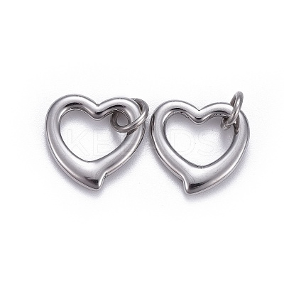 Non-Tarnish 304 Stainless Steel Open Heart Charms LS-STAS-L218-14P-1