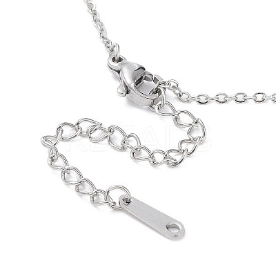 Non-Tarnish 201 Stainless Steel Eye Pendant Necklace with Cable Chains NJEW-Q317-01P-1