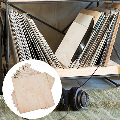 Wood Vinyl Record Divider WOOD-WH0124-92B-1