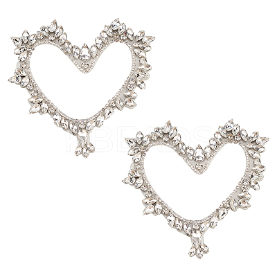 2Pcs Hollow Heart Handicraft Beading Felt Appliques PATC-FG0001-53-1