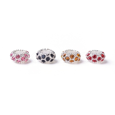 Silver Color Plated Alloy Rhinestone European Beads CPDL-X0001-02-1