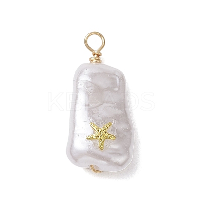 ABS Plastic Imitation Pearl Pendants PALLOY-JF02601-03-1