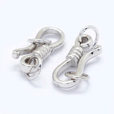 Anti-Tarnish Rhodium Plated 925 Sterling Silver S-Hook Clasps STER-I016-120C-P-1