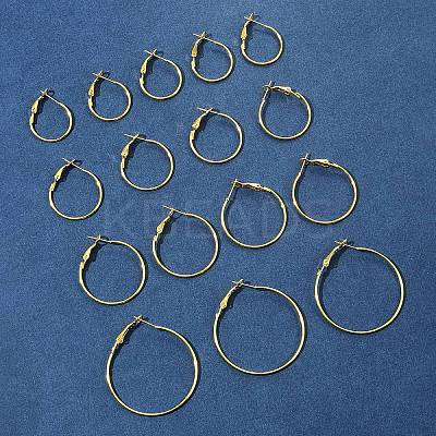 32Pcs 4 Styles Iron Huggie Hoop Earring Findings IFIN-FS0001-50-1