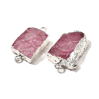 Raw Rough Natural Dyed Quartz Crystal Links Connector Charms G-K189-04S-02-1
