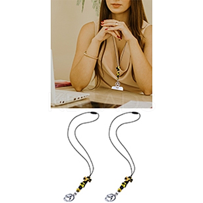 2Pcs Silicone Name Card Holder Strap NJEW-SW00043-02-1