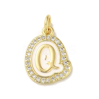 Brass Micro Pave Cubic Zirconia Pendants KK-K354-02G-Q-1