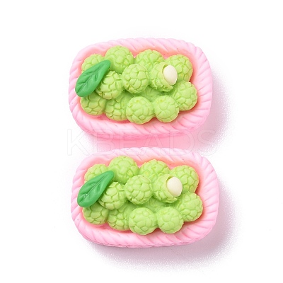 Opaque Resin Cabochons RESI-G029-B02-1