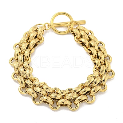 304 Stainless Steel Link Chain Bracelets BJEW-P315-01B-G-1