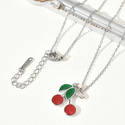 Brass Enamel Pendant Necklaces SA-CBA7E55-01P-1