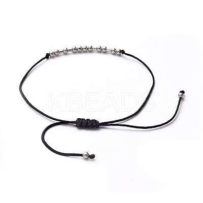 Unisex Adjustable Morse Code Bracelets BJEW-JB05011-02-1