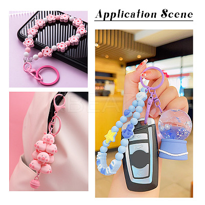 32Pcs 16 Colors Spray Painted Iron Split Key Rings IFIN-TA0001-56-1