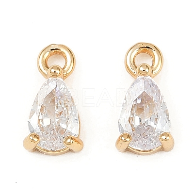 Brass Micro Pave Cubic Zirconia Pendants KK-K374-07G-03-1