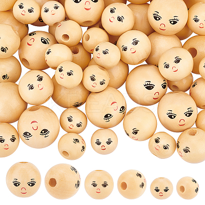 60Pcs 3 Styles Natural Wood European Beads WOOD-OC0003-59-1