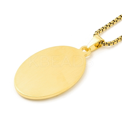 Stainless Steel Virgin Mary Pendant Necklace with Box Chains for Women LS-NJEW-E066-01G-1