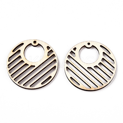 Undyed Natural Poplar Wood Pendants WOOD-TAC0002-57-1