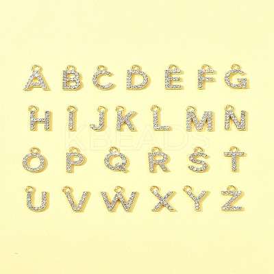 26Pcs 26 Styles Golden Tone Alloy Rhinestone Pendants FIND-FS0003-26-1