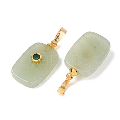 Natural Green Aventurine Pendants G-P628-01G-02-1