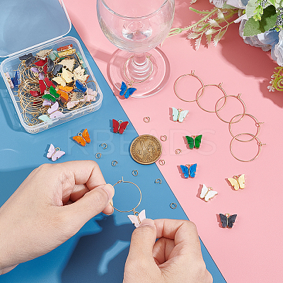 DIY Butterfly Wine Glass Charms Making Kit DIY-UN0004-69-1