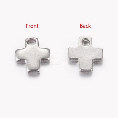 Tarnish Resistant 201 Stainless Steel Stamping Blank Tag Tiny Cross Charms STAS-Q072-1