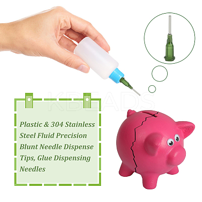 Plastic & 304 Stainless Steel Fluid Precision Blunt Needle Dispense Tips TOOL-HY0001-04A-1