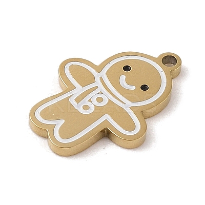 Christmas Theme Ion Plating(IP) 304 Stainless Steel Enamel Pendants STAS-Z083-07G-01-1